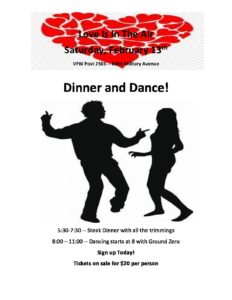 LOVE IS IN THE AIR - Valentine's Dinner and Dance @ VFW Post 2503