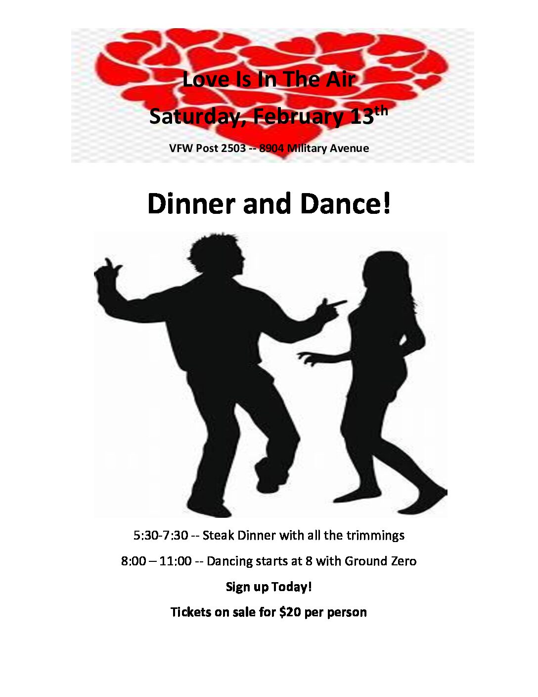 LOVE IS IN THE AIR – Valentine’s Dinner and Dance